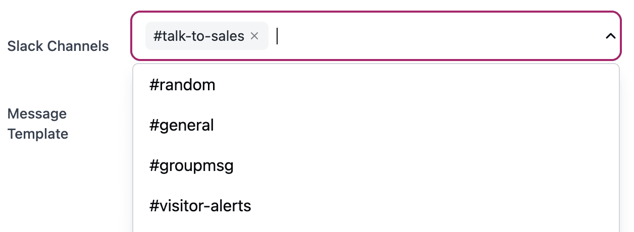 Slack channel selector