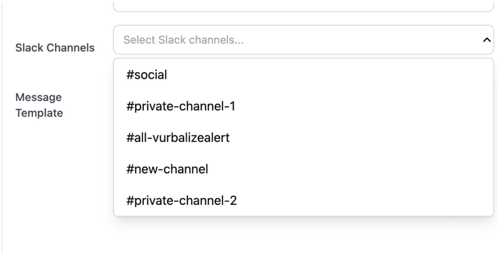 Private channel now visible in Vurbalize channel dropdown